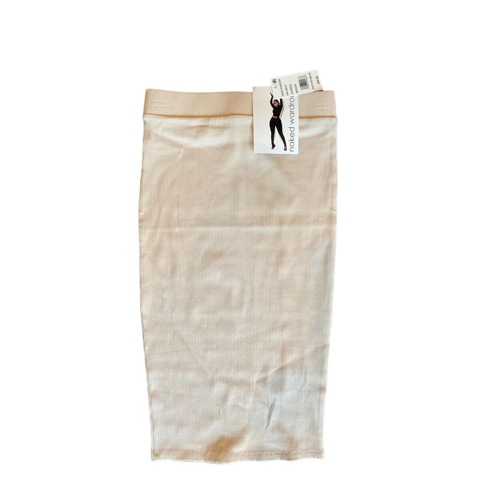 NWT Naked Wardrobe Snatched Midi SK pencil skirt Oatmeal